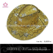 Atacado Sequin Cowboy hat with yellow color